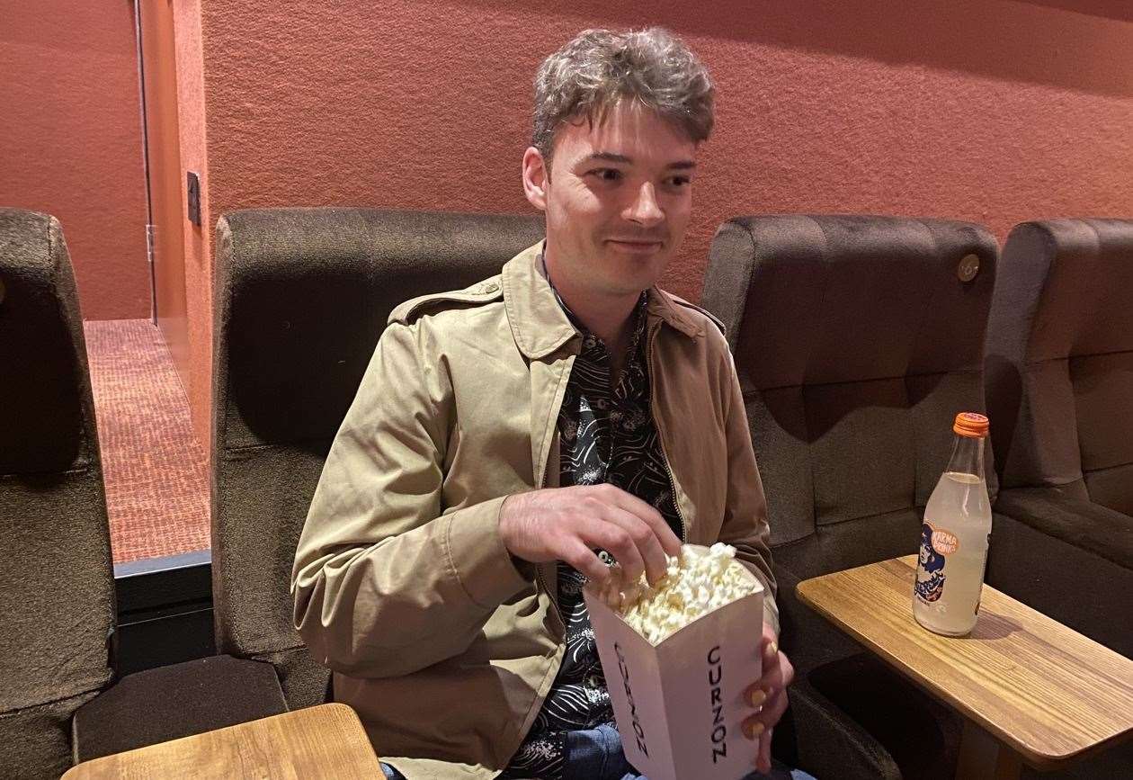 I was very happy with my comfy seat and warm popcorn