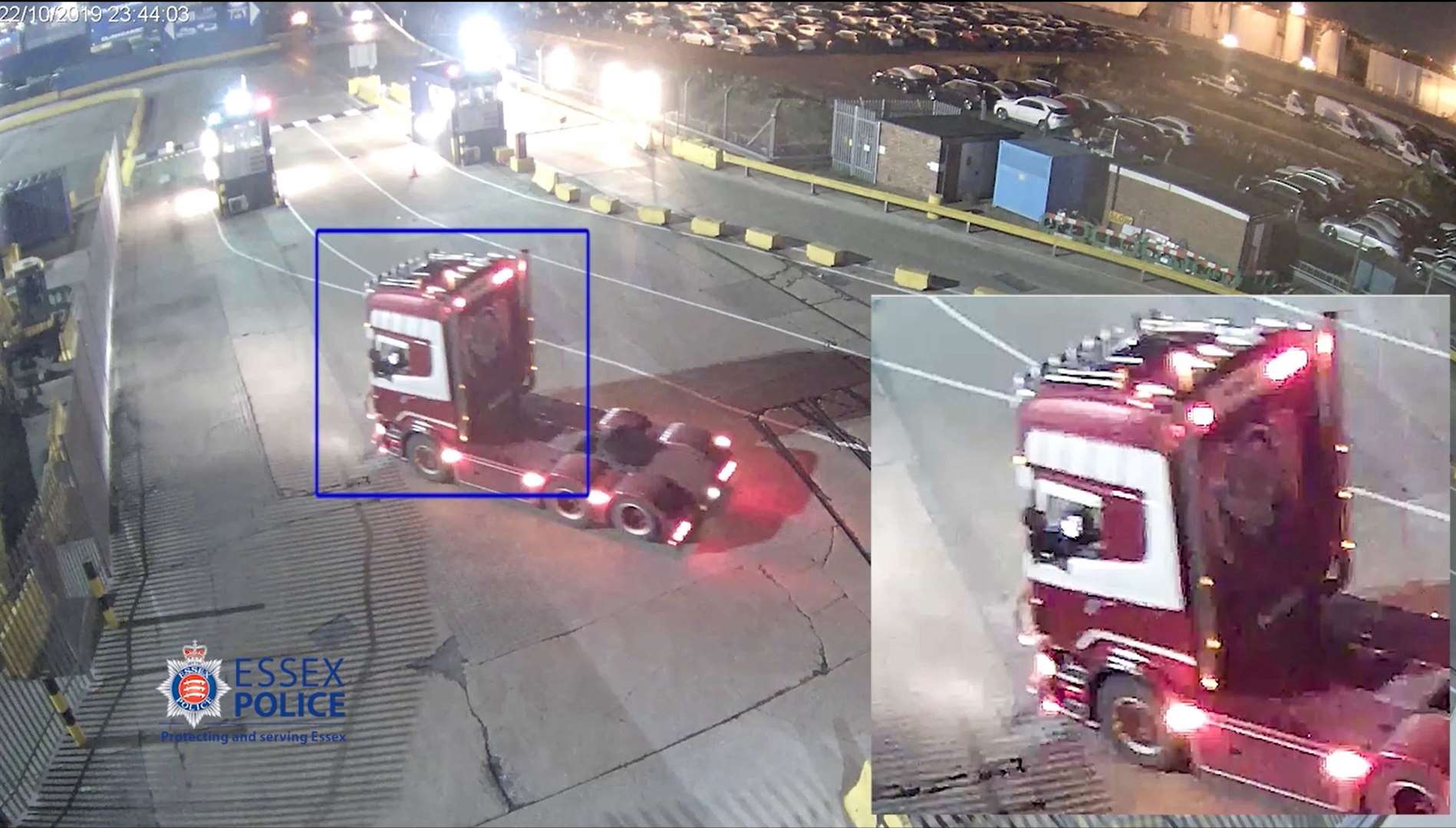 CCTV of Maurice Robinson’s cab arriving at the Port of Purfleet on October 22 2019 (Essex Police/PA)