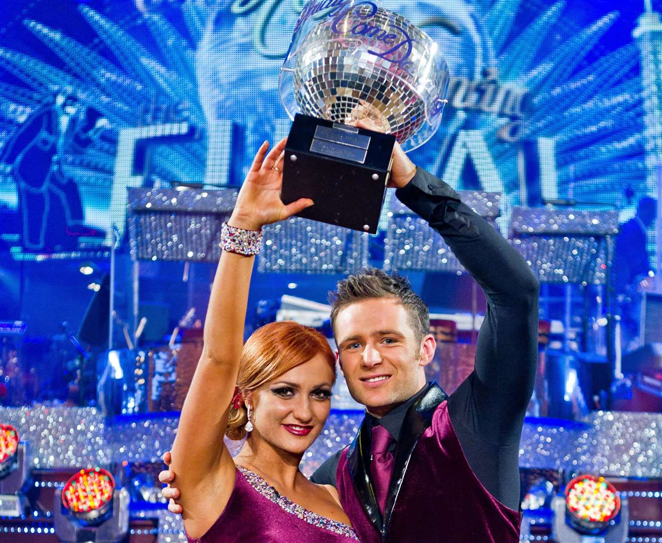 Harry Judd and Aliona Vilani lifted the Glitterball trophy in 2011. Picture: BBC / Guy Levy
