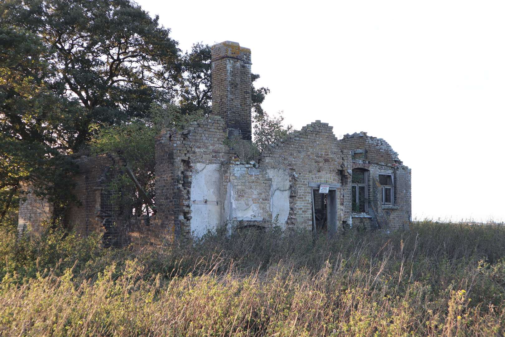 The ruins of Elmley primary school at Elmley Nature Reserve