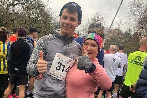 Ben Cotter, left, and Georgina Angell, right, have been training for half and full marathons in memory of Billy