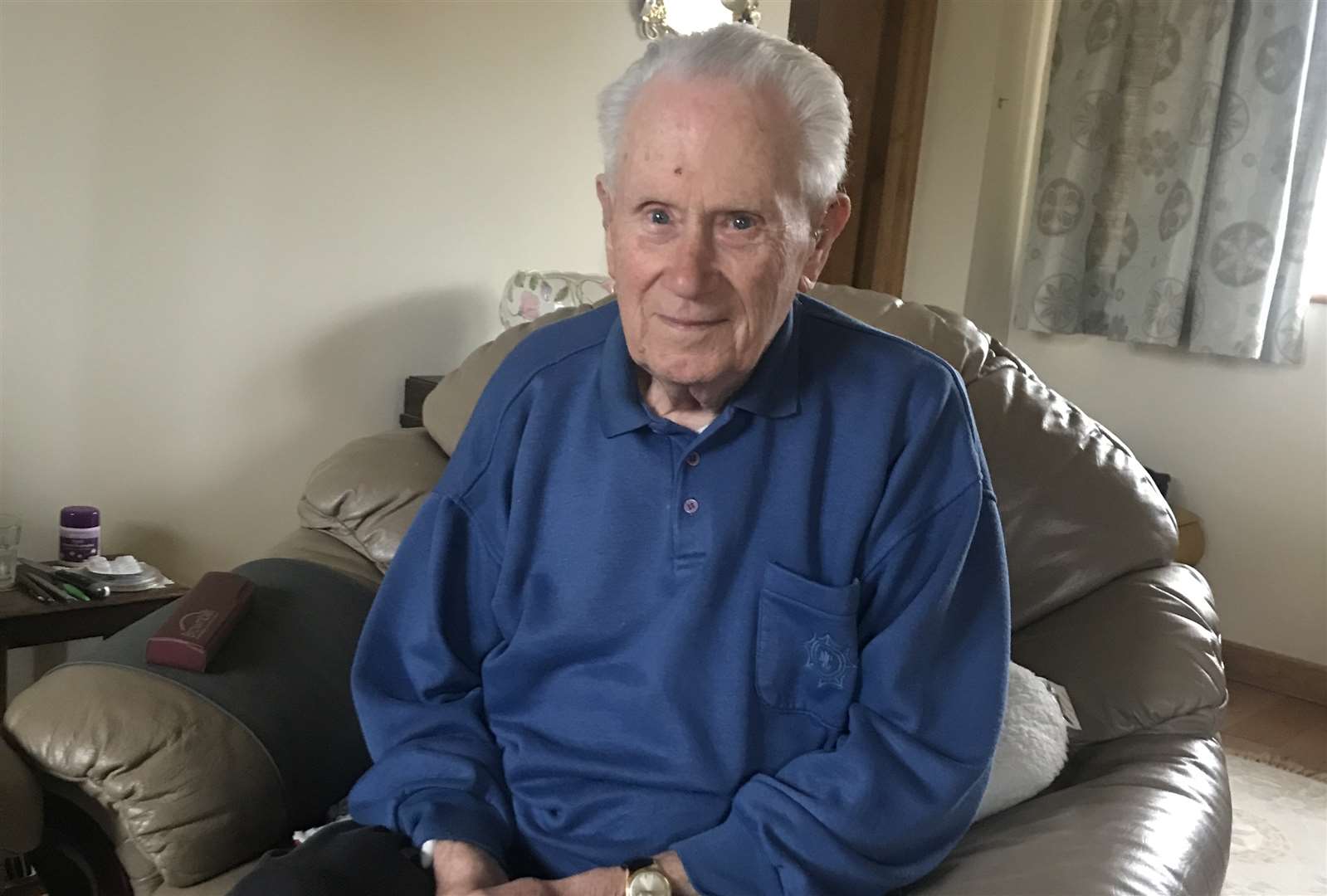 Harry Salmons, now age 90, who was a young engineer at Stanhay’s when the bomb struck, killing 14 of his work colleagues and wrecking the building, above