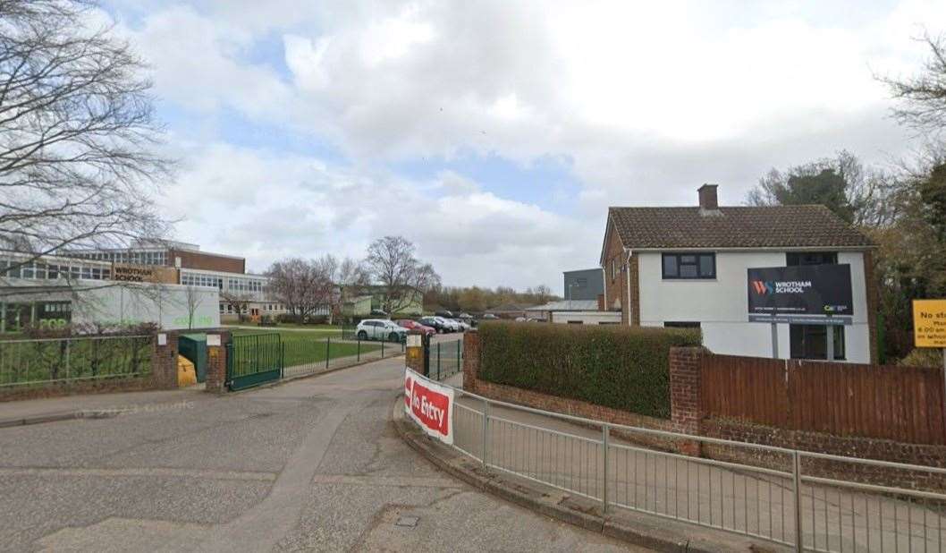 A public consultation is being held on Thursday on the proposal to rebuild Wrotham School, near Sevenoaks. Picture: Google Street View