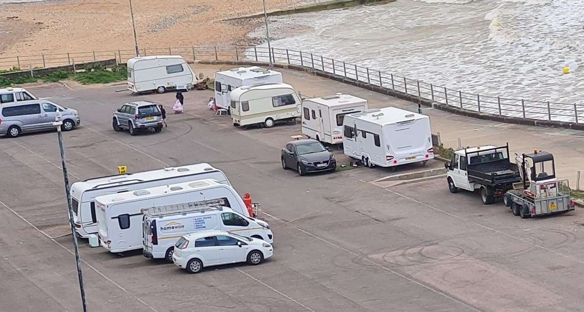 Travellers in the Marina Esplanade Car Park, Ramsgate. Picture: Jenny Baker
