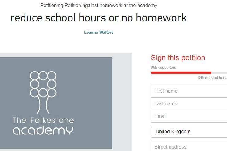 More than 650 parents have signed the petition online