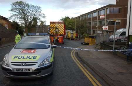 Emergency services outside the sorting office. Picture: JIM RANTELL