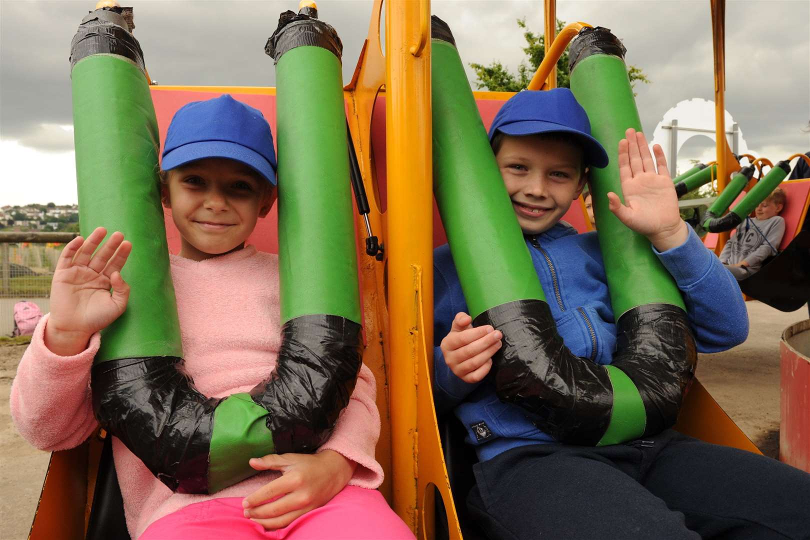 Children from Chernobyl during a visit to Diggerland in 2016. Pictured are Veronika and Andreya. Picture: Steve Crispe