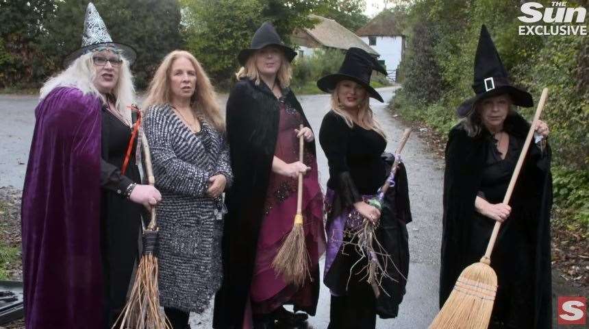Witches of Sheppey cleaning up in Eastchurch. Picture: The Sun