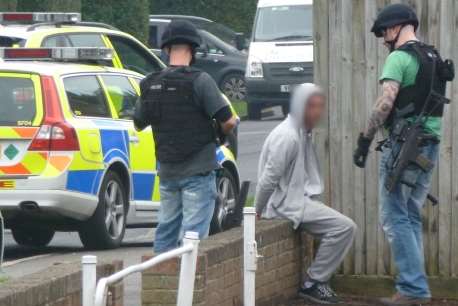 Armed police arrest a man in South Ashford. Picture: Matt Leclere