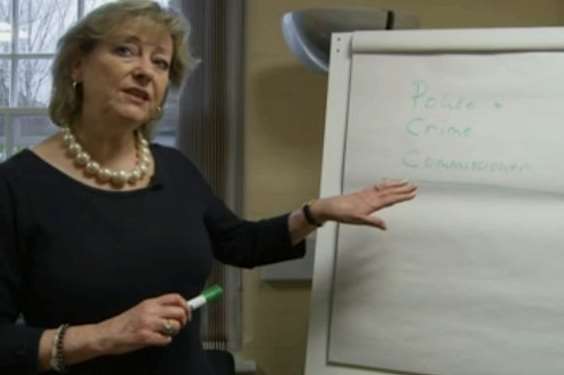 Kent police and crime commissioner Ann Barnes eventually spells her job title correctly. Picture: Channel 4