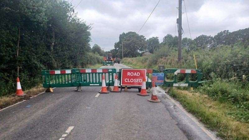 The B2027 is closed between Bough Beech and Chiddingstone Causeway