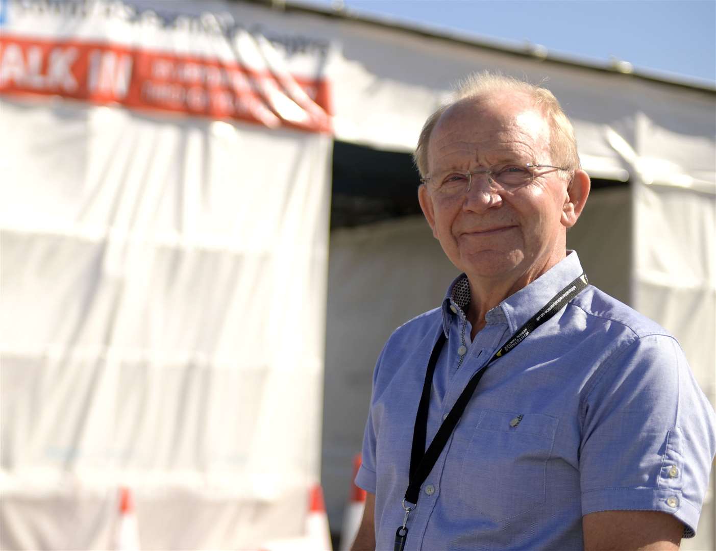 Dr John Ribchester at the drive-thru vaccination site. Picture: Barry Goodwin