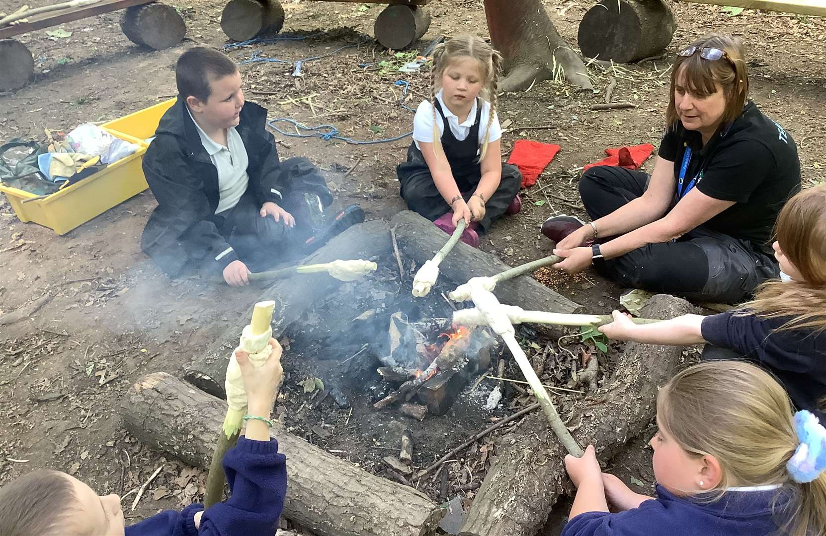 Pupils at Parkside Community Primary enjoy the new forest school