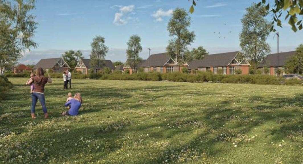 An artist's impression of the leafy development planned at Cockering Farm in Thanington. Picture: Quinn Estates
