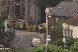 The fire engines outside Dover Town Hall. Picture courtesy of Ann Stepney