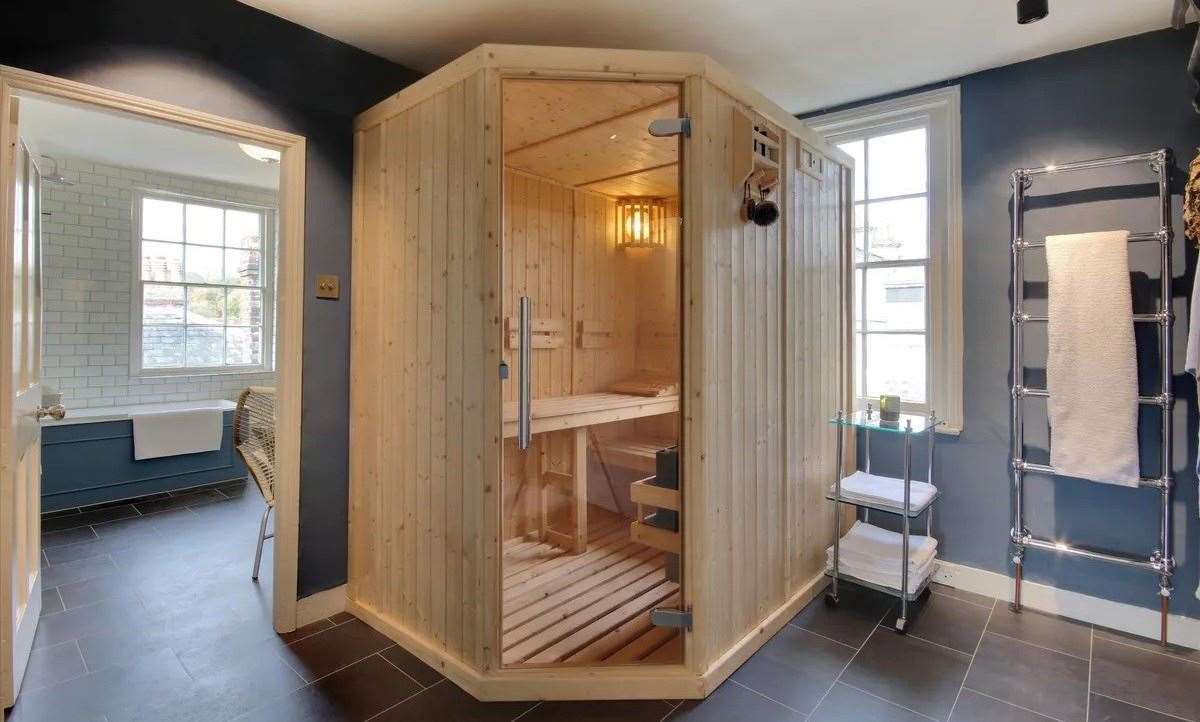 Who needs to visit the spa when you've got your very own sauna? Picture: Knight Frank