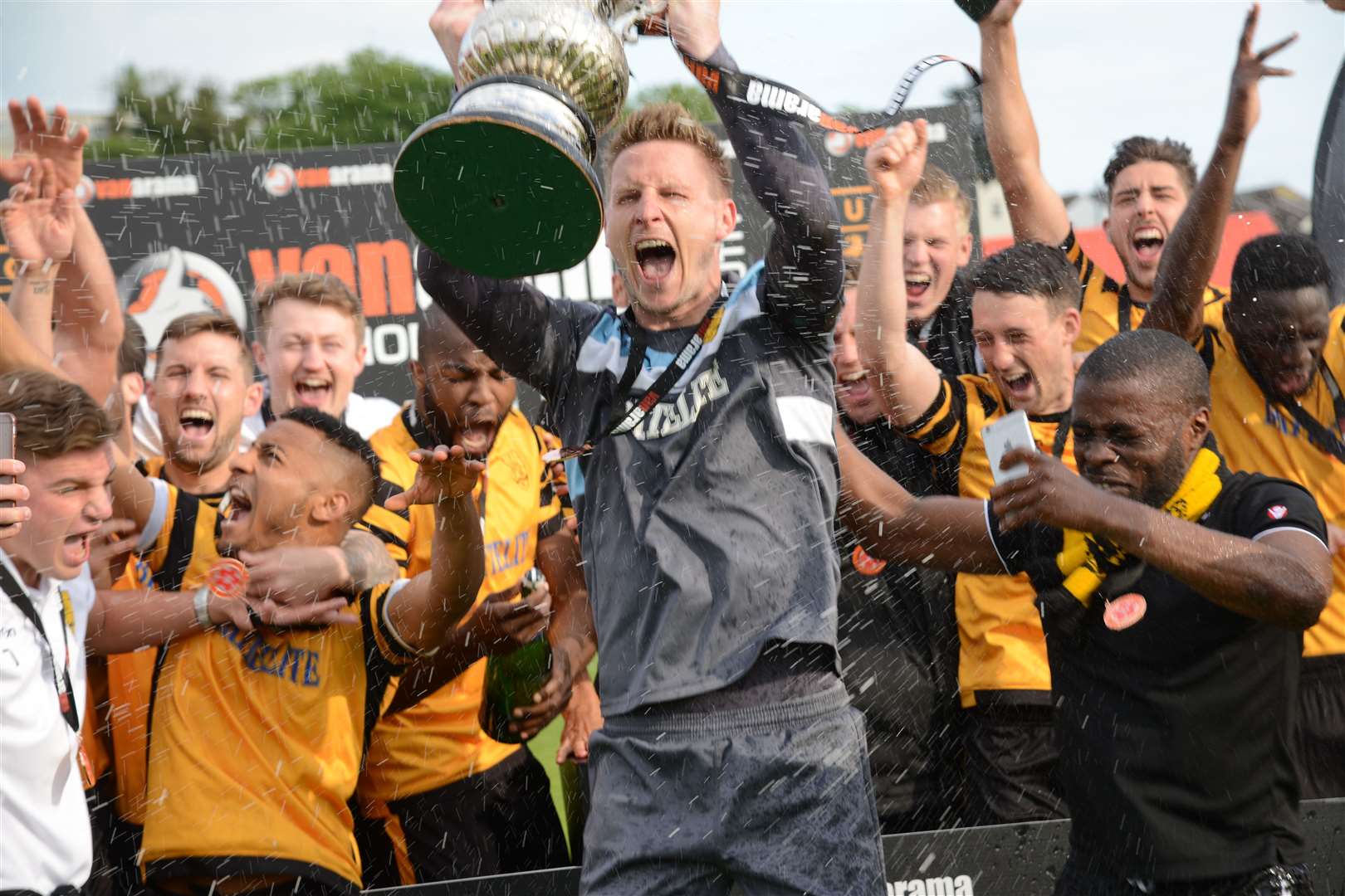 Lee Worgan captained Maidstone to the National League, saving the decisive penalty in the play-off final at Ebbsfleet Picture: Gary Browne