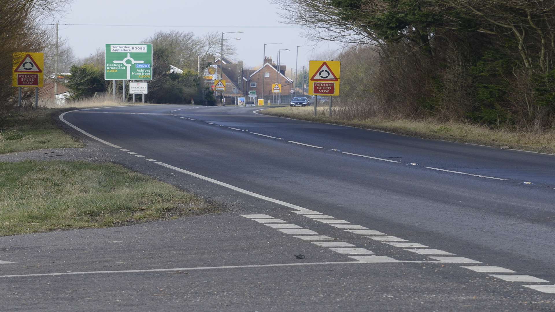 The area of the death crash, the A259 and Tickner's Lane junction near Brenzett