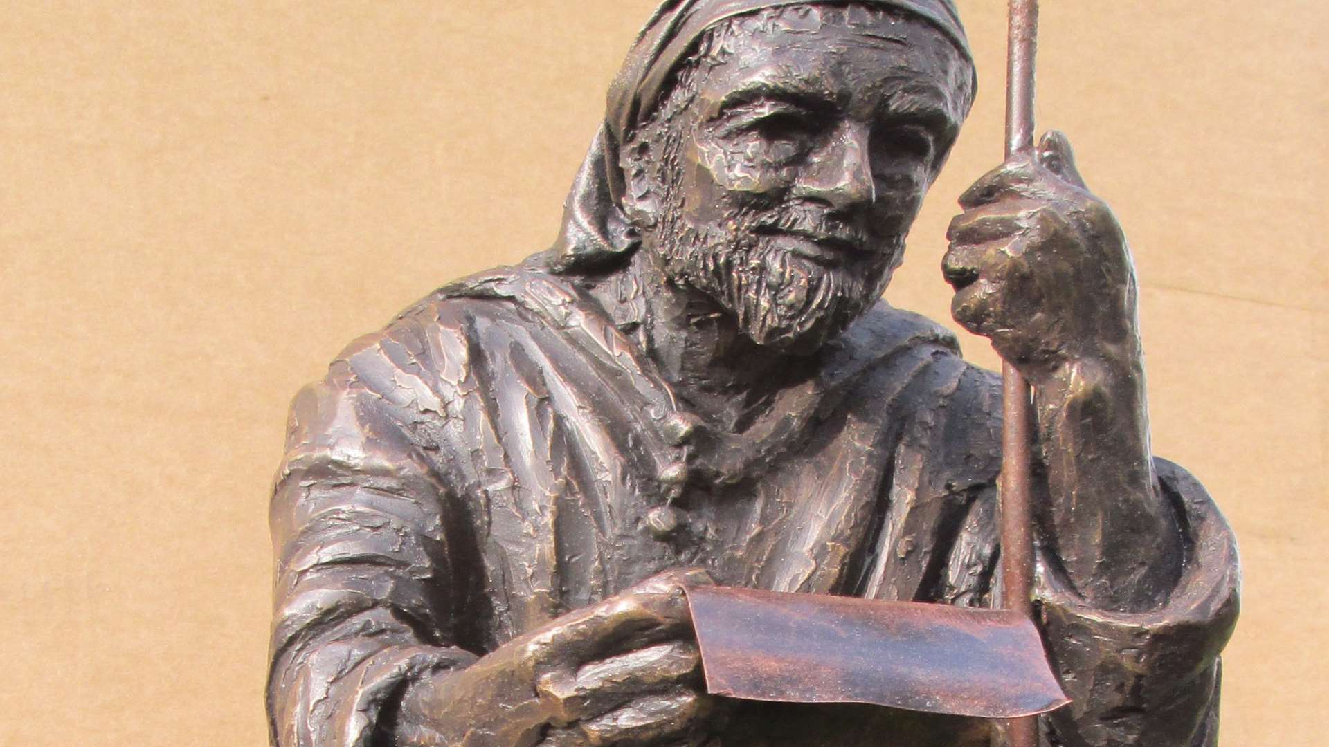 A maquette - or scale model - of what the sculpture of Geoffrey Chaucer looks like