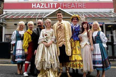 The cast of the pantomime at the Hazlitt Arts Centre, Maidstone.