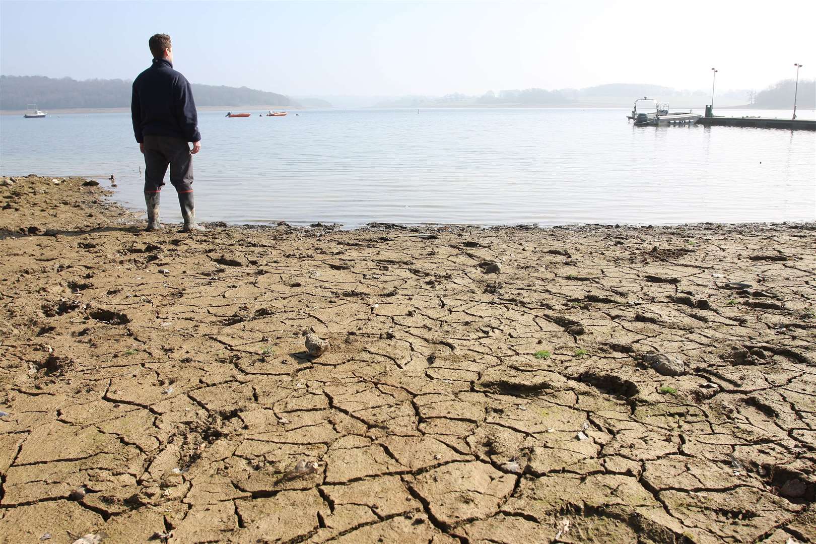 Bewl Reservoir in Kent, during drought. Pic - Sam Underwood, Southern Water