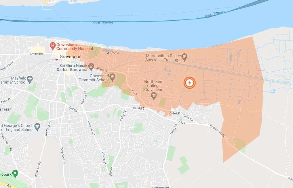 Gravesend was hit by a power cut. Photo: UK Power Networks
