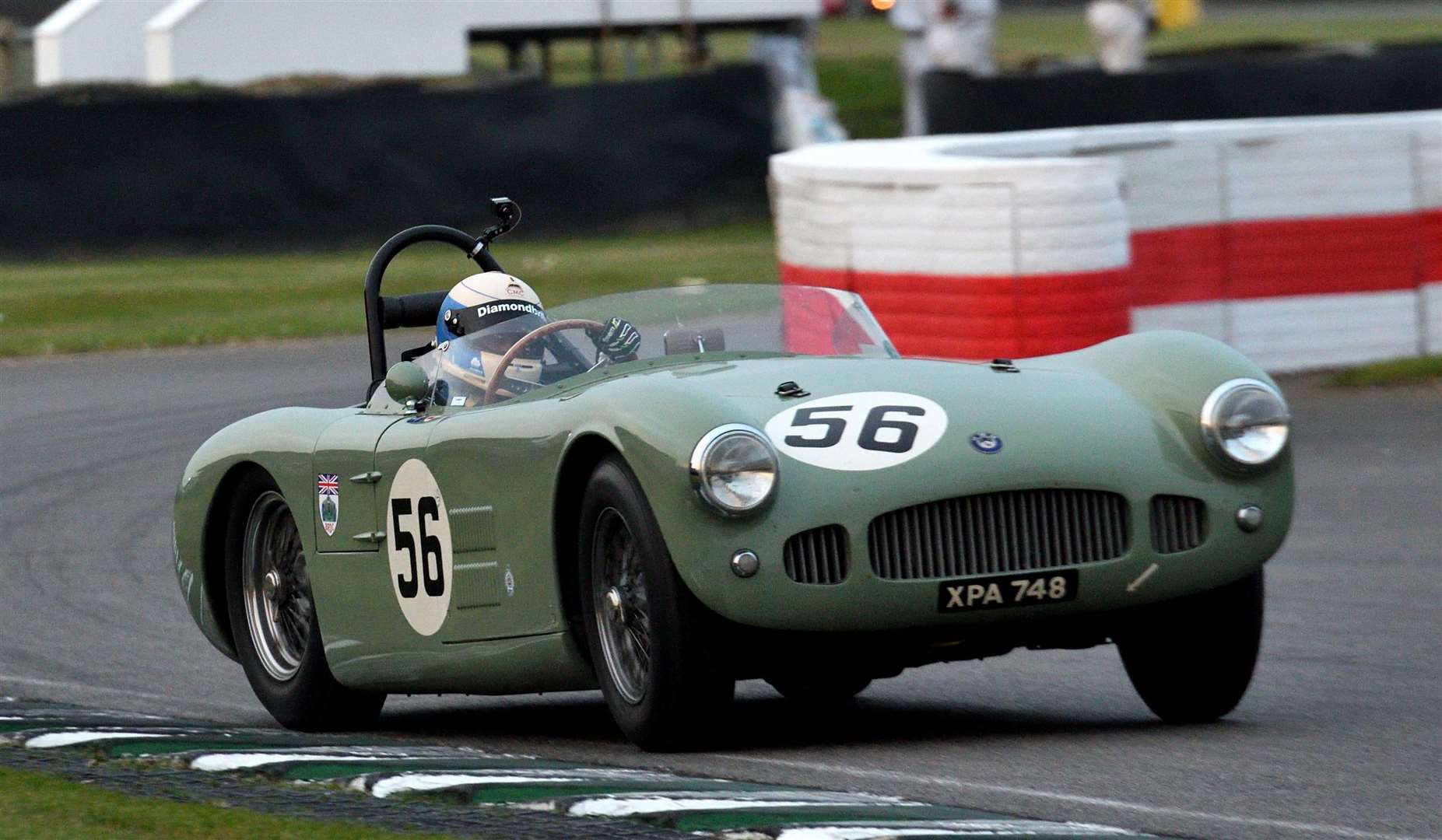 Jake Hill behind the wheel of the 1954 HWM Jaguar. Picture: Simon Hildrew