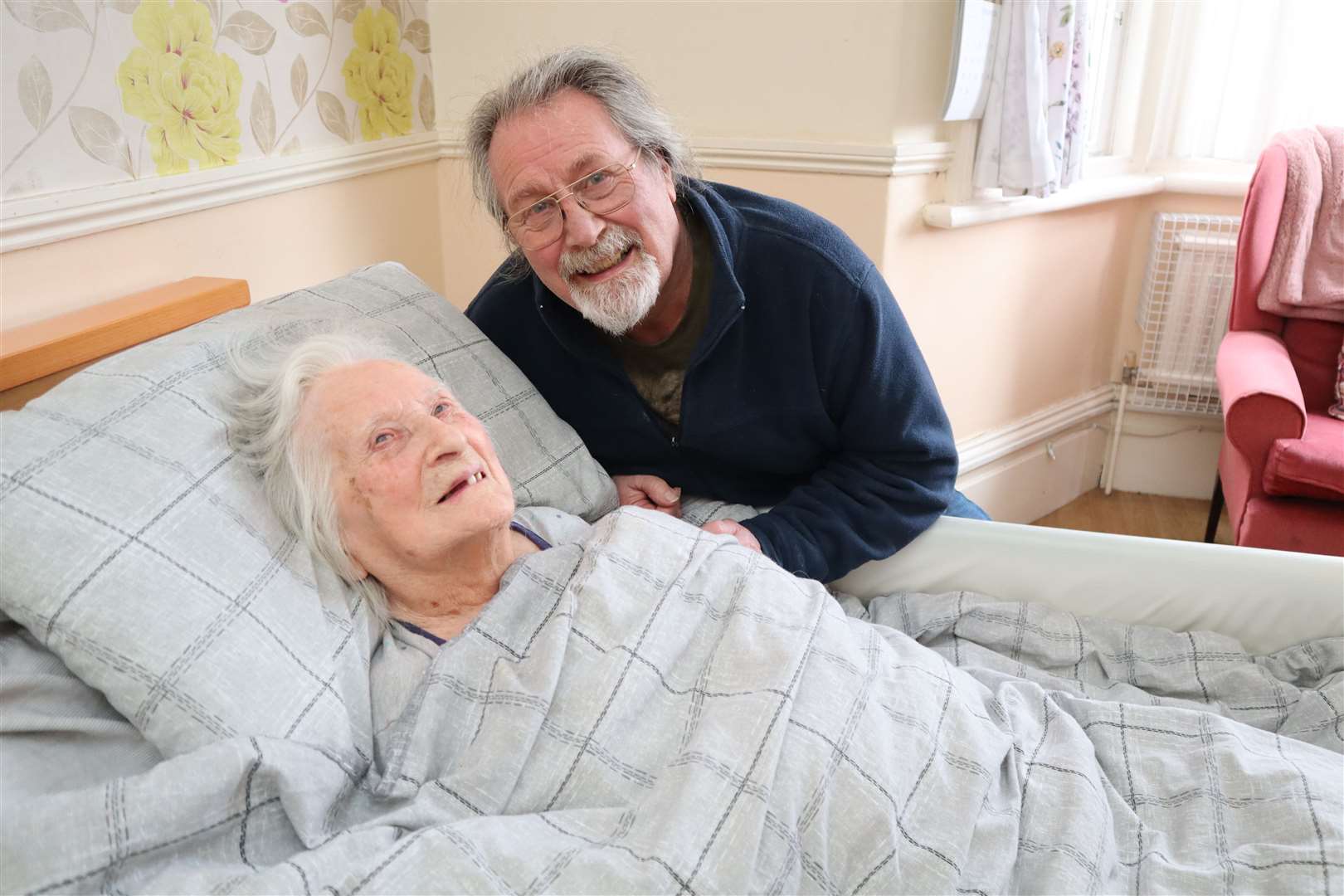 Retired plumber Gordon Potter visits his 101-year-old mum at Oakdene Rest Home in Minster Road, Sheppey, every day