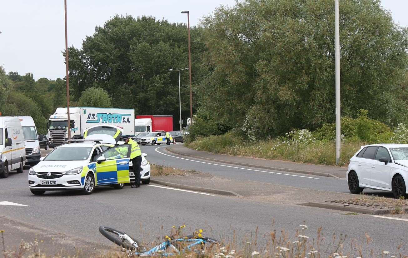 A cyclist has been airlifted to hospital following the incident