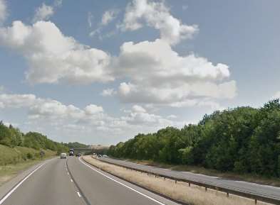 The crash happened on the Sheppey-bound carriageway of the A249. Picture: Google