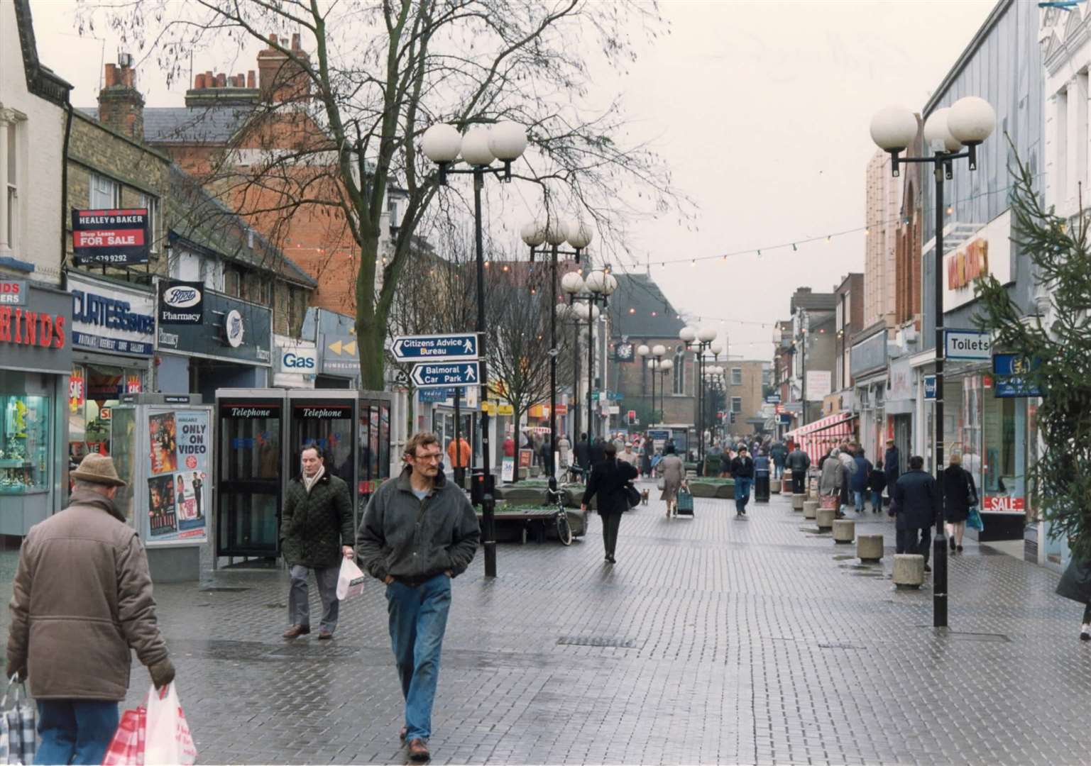 Woolworths can be seen on the right of this picture of Gillingham High Street, taken on January 14, 1993. The building is now a Poundland