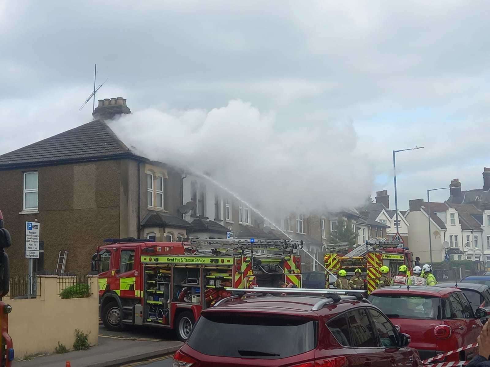 The house fire in Pelham Road, Gravesend. Picture: Craig