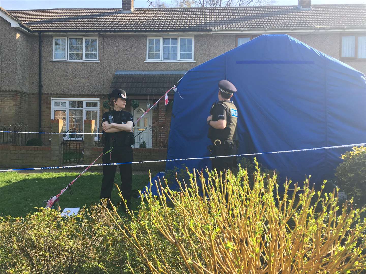 The house in Warren Wood Road was cordoned off by police. (1563146)