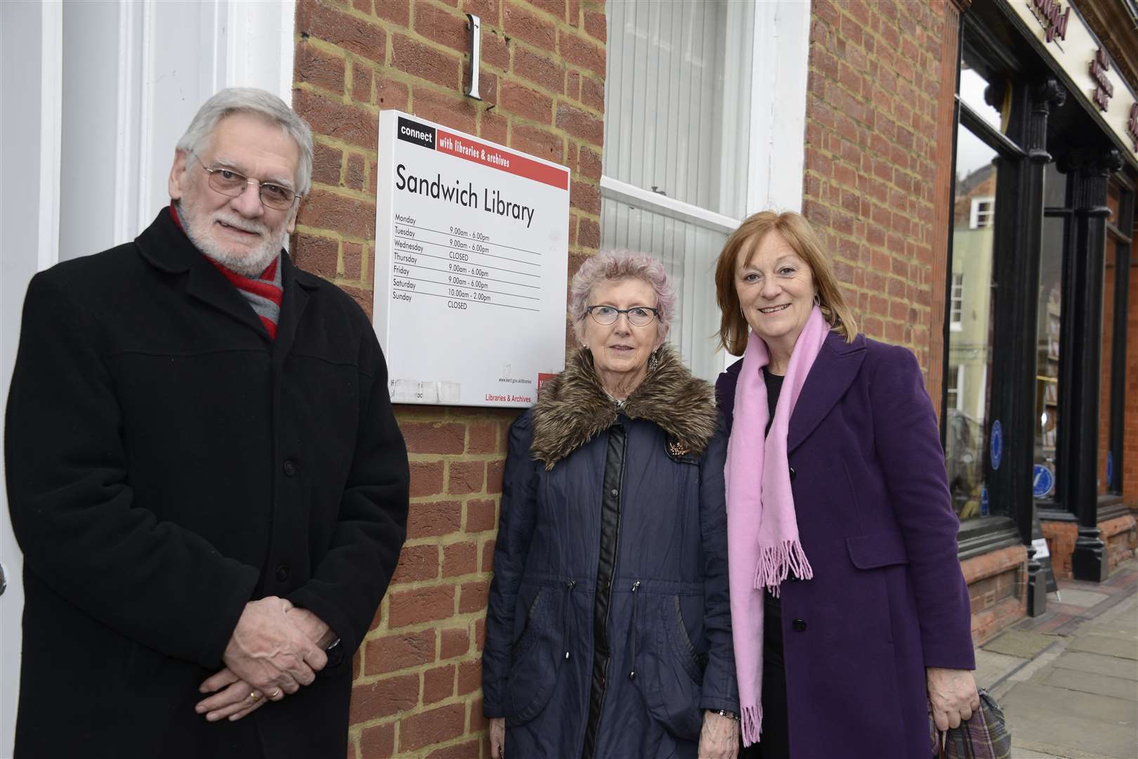Sandwich Library Guild members Margaret Simpson, Cilla Phillips and Robert Tomlins