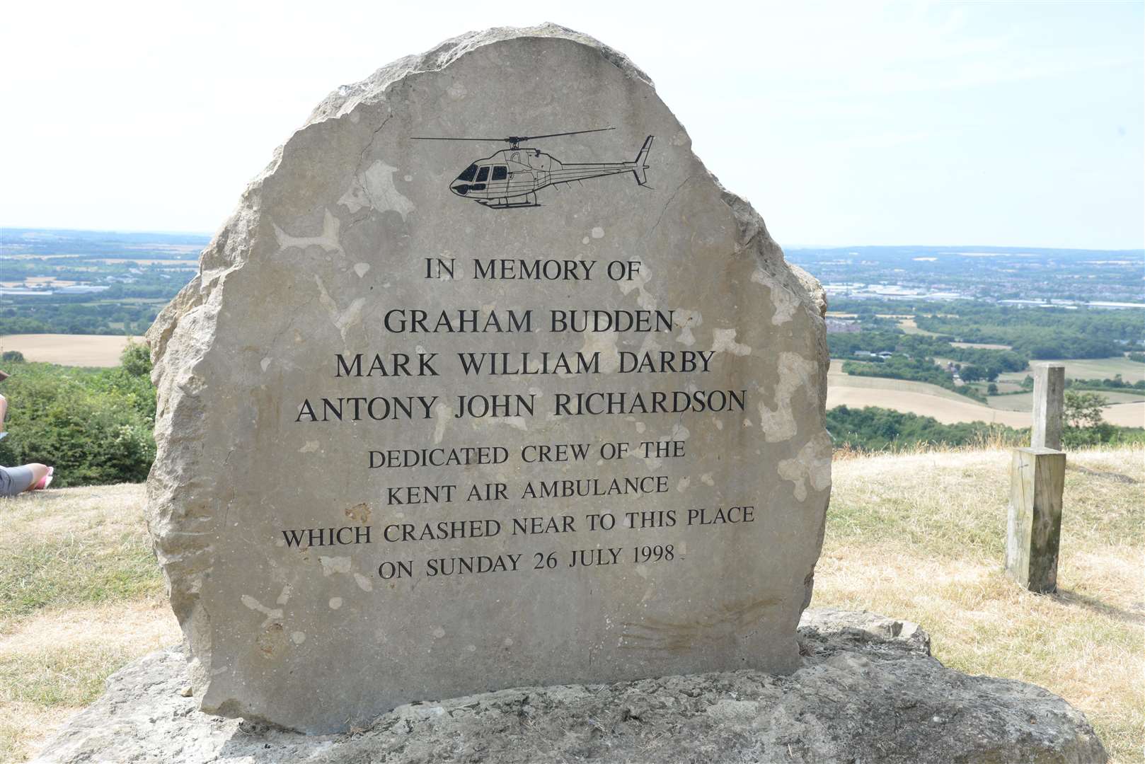 The memorial to the Kent Air Ambulance crew at Common Road, Blue Bell Hill. Picture: Chris Davey