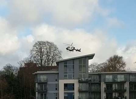 The air ambulance landed in nearby Brenchley Gardens