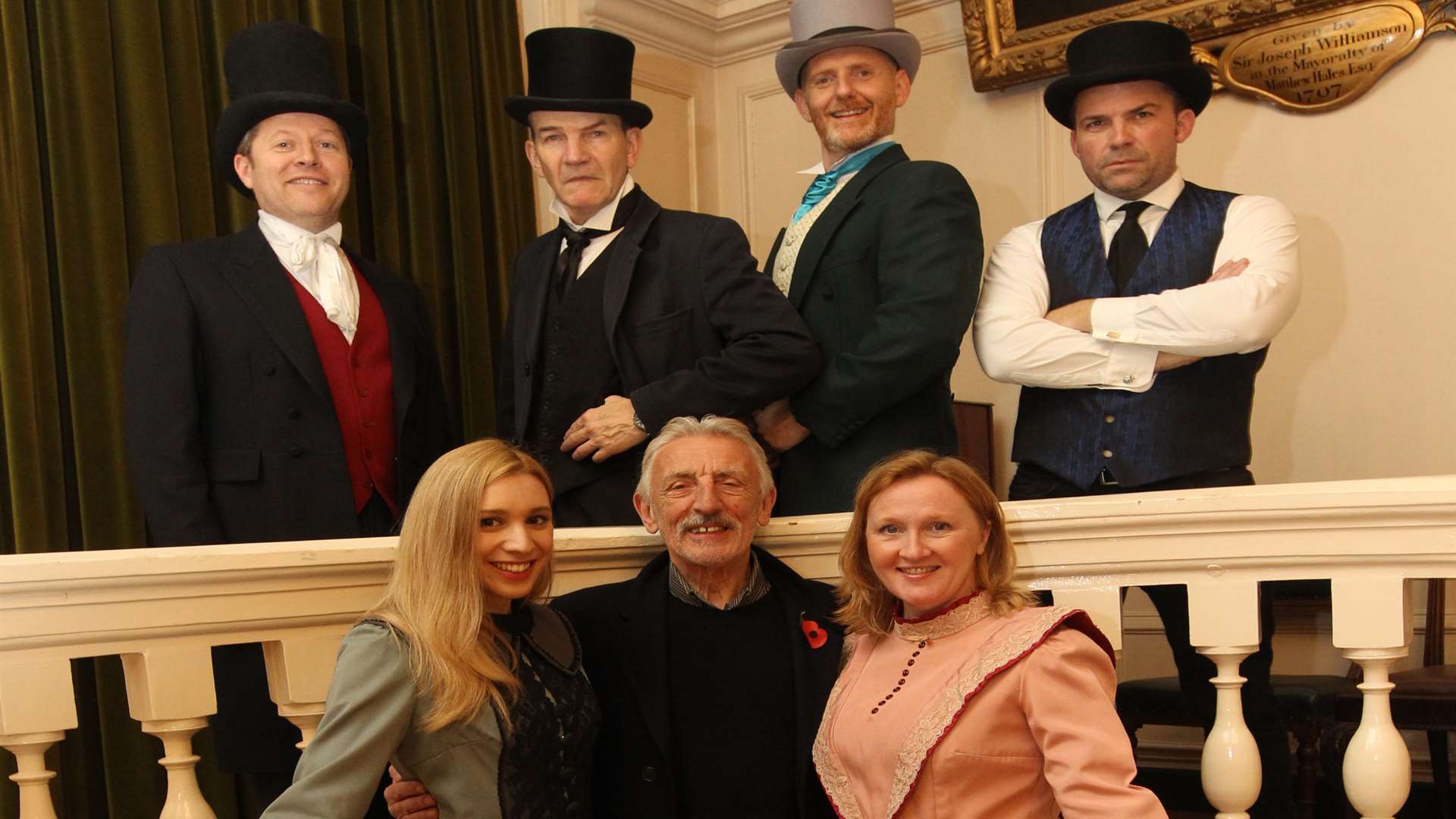Eric Richard from the Bill with the cast of the Dickens production.
