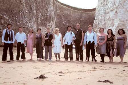 The cast of the award-winning short film Washed Up, shot at Botany Bay, Broadstairs