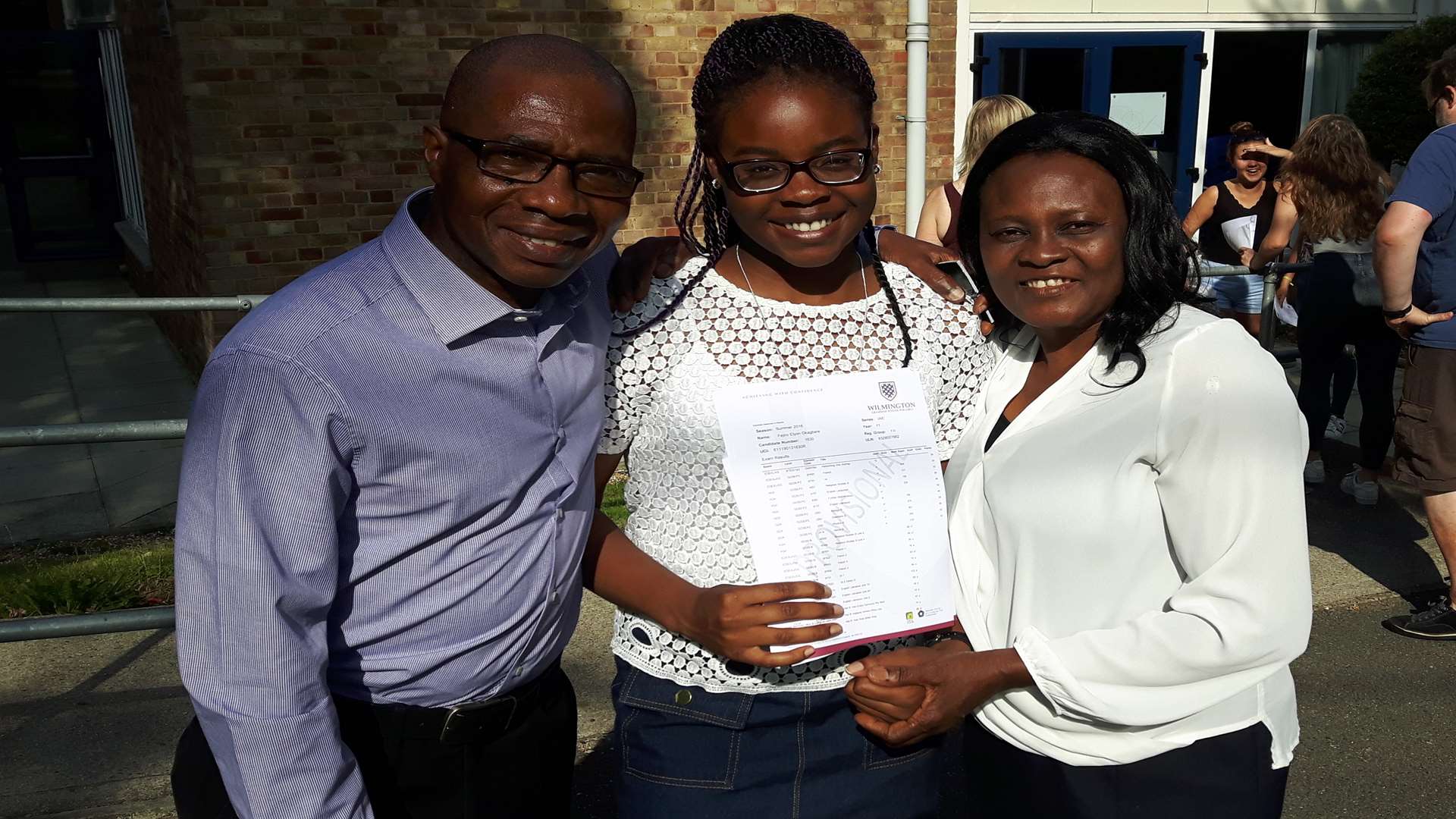 Fejiro Okagbare with proud parents Harold and Harriet