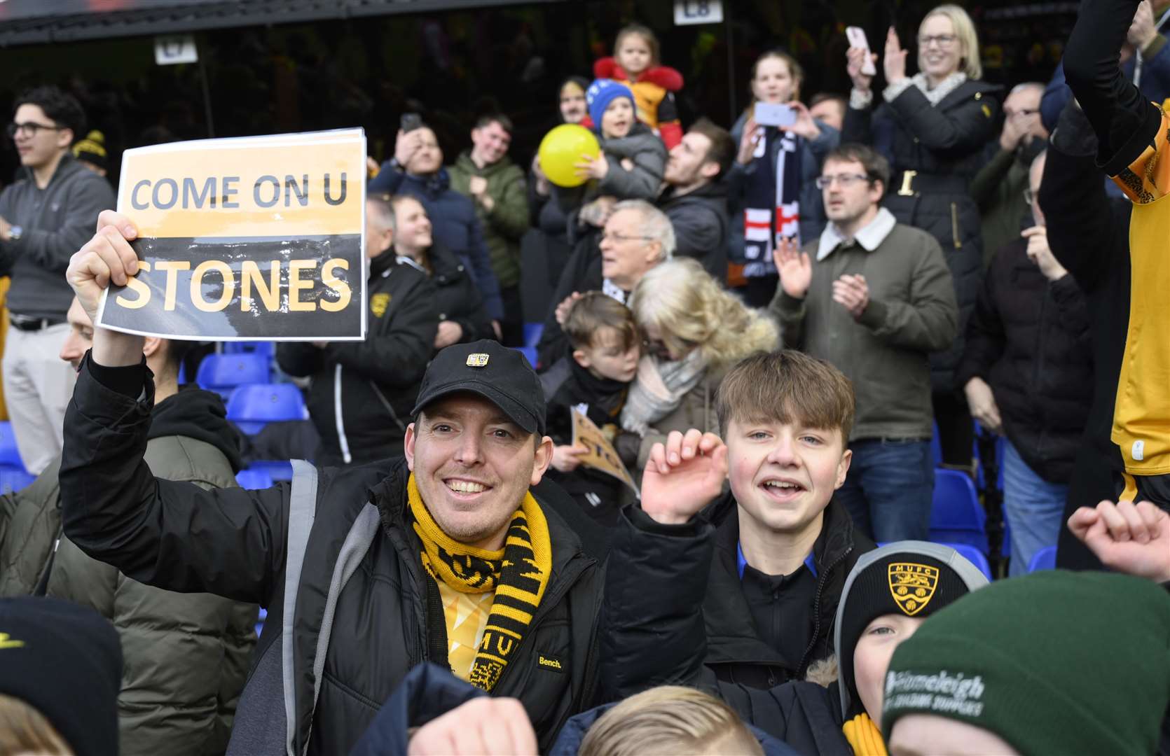 Maidstone supporters enjoy their day at Portman Road. Picture: Barry Goodwin