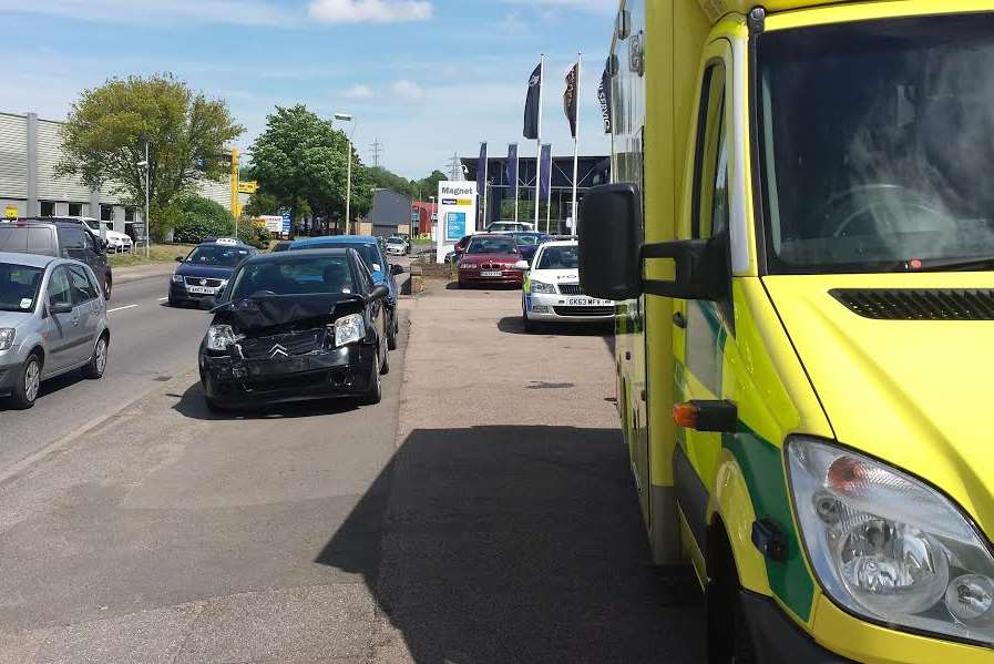 Police and ambulance crews were on the scene. Picture: Gerry Warren