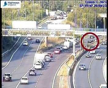 A CCTV image showing the affected area. Picture: Highways England