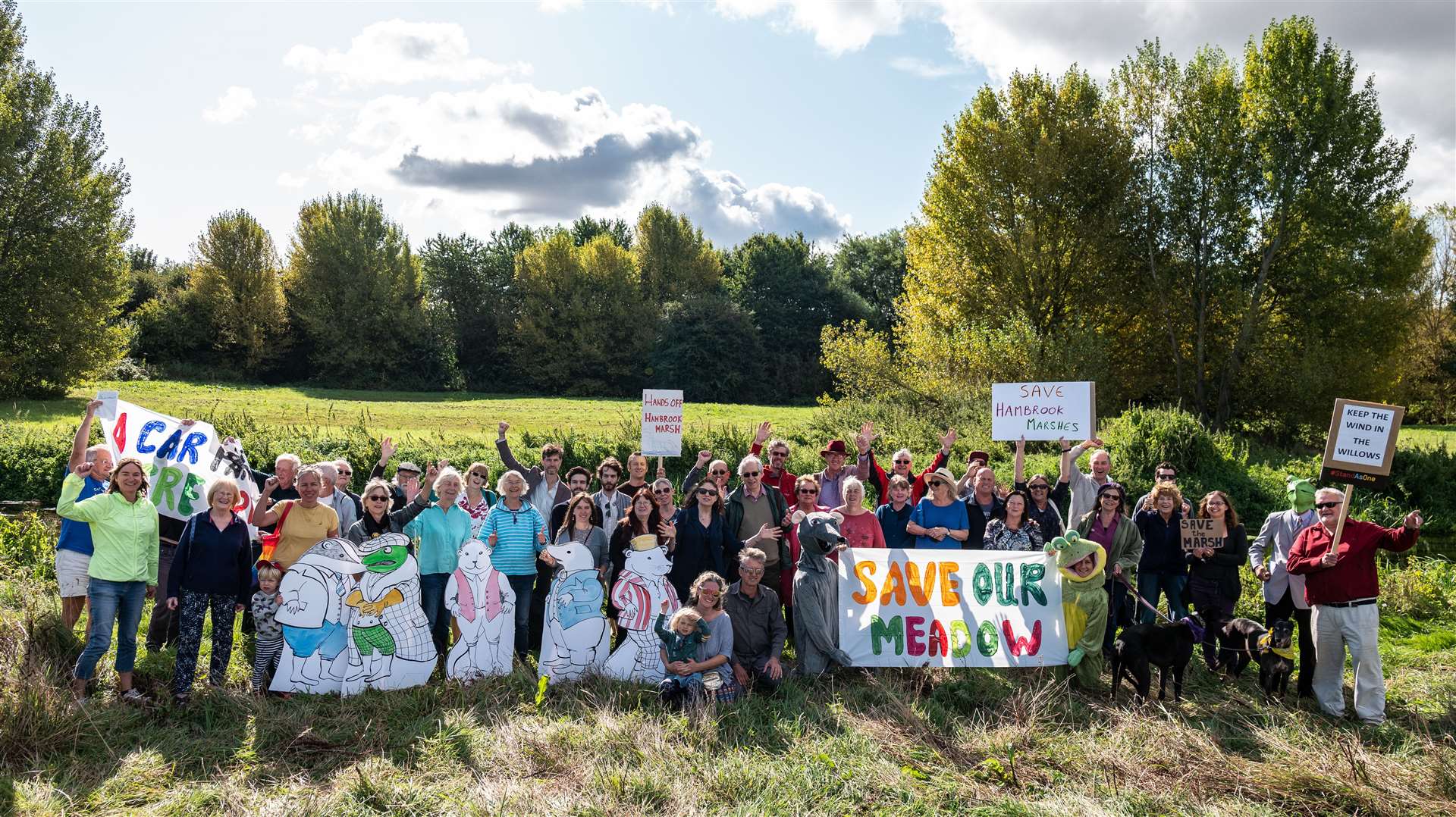 Dozens of protesters took part in a demonstration at Hambrook Marshes last year