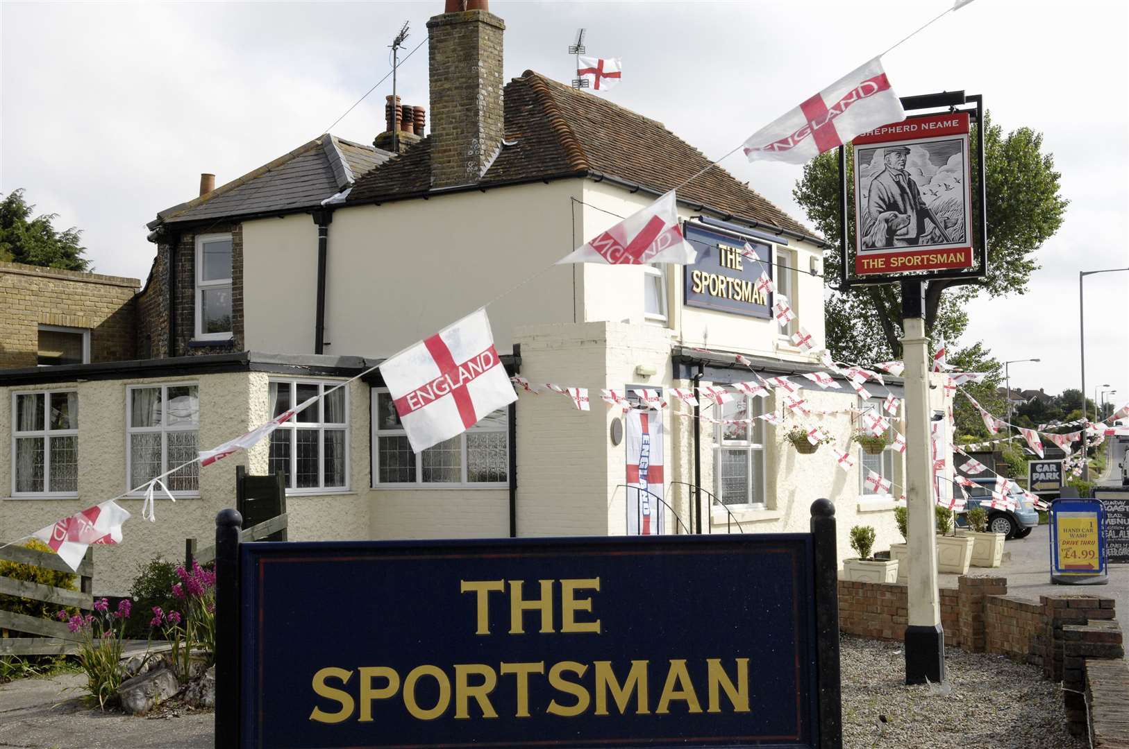 The Sportsman decorated in England flags for the 2010 World Cup. Picture: Ruth Cuerden