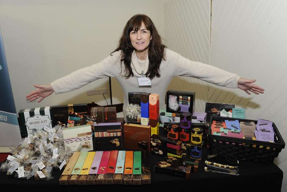Sian Holt from Fudge Kitchen, which borrowed £110,000, proudly displays her wares at Expansion East Kent event