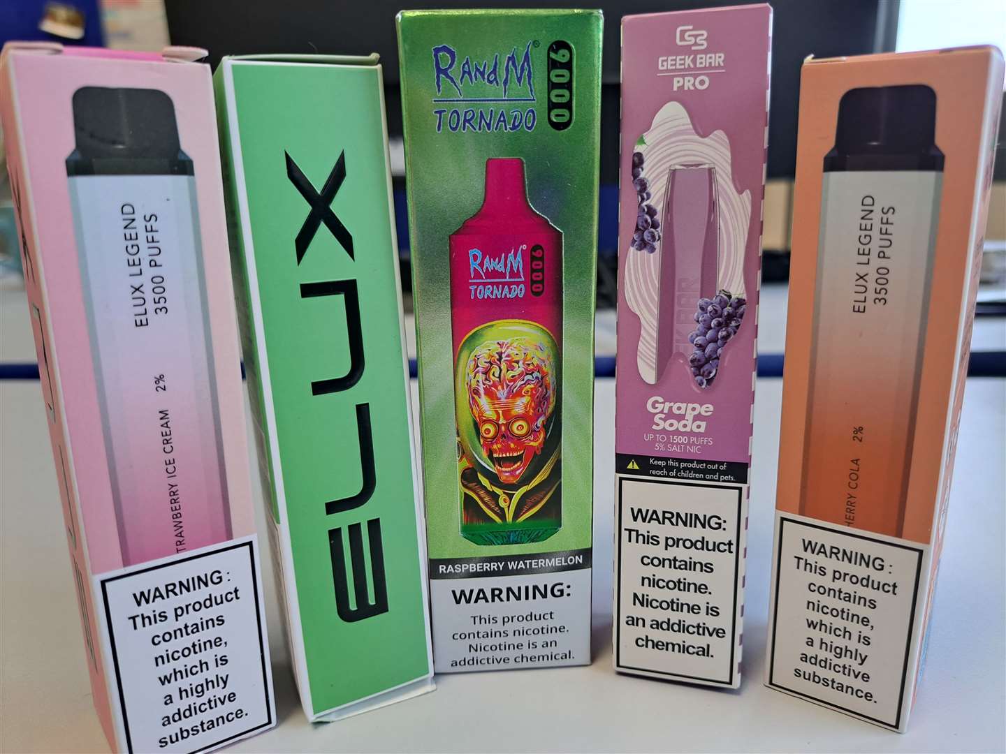 Some of the vapes KentOnline found on sale in Canterbury
