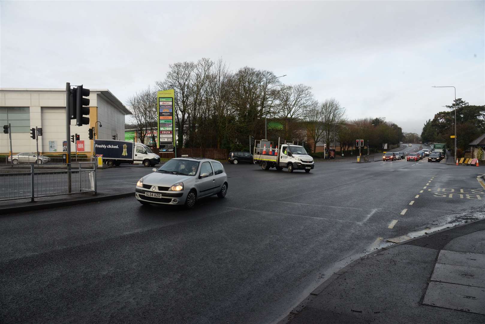 The traffic light controlled junction on the A20 at the South Aylesford Retail Park which will be replaced by a roundabout Picture: Chris Davey