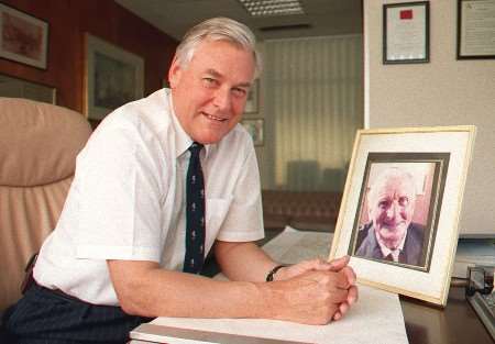 Edwin Boorman with a picture of his father, Roy, who was known as "The Guv'nor"