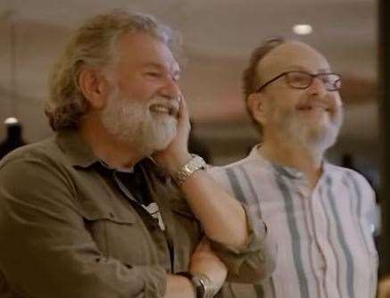 Dave Myers and Si King on The Hairy Bikers Christmas special. Picture: BBC