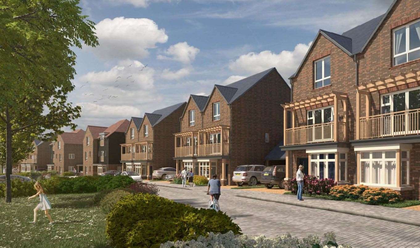CGIs show housing set for future phases of the development. Picture: JTP Studios